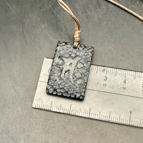 2025.12.4午年御守南無大勢至菩薩 糸魚川墨玉 ネックレス・ペンダント