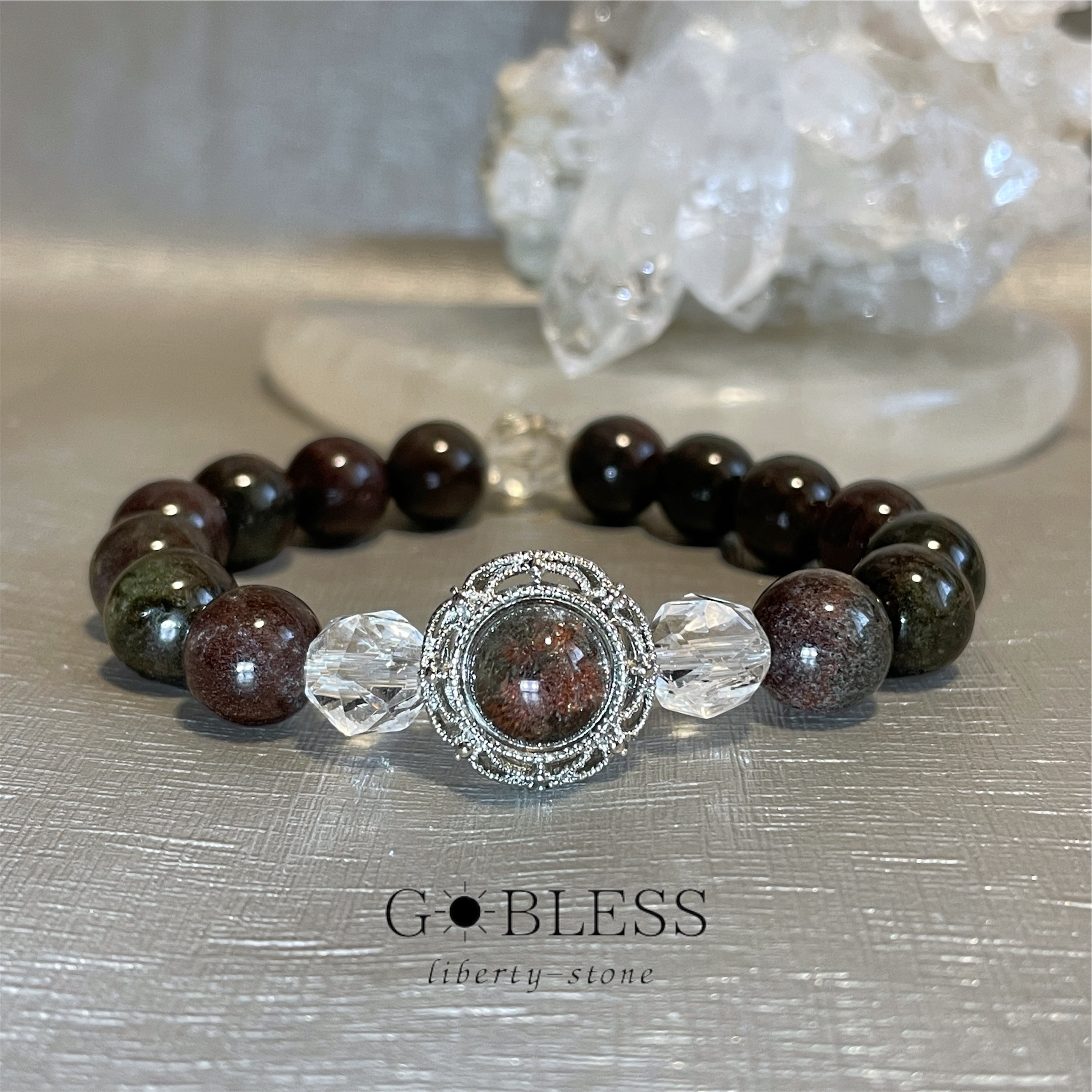 【一点物】385.身につける庭園水晶／ 極上のガーデンクォーツ／ブレスレット