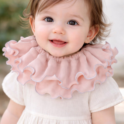 360° フリルスタイ ペールブルー✕メロウ スタイ・よだれかけ yu_yu