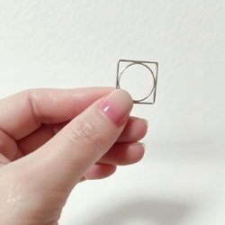 【受注制作】Square & Circle リング（SV） 3枚目の画像