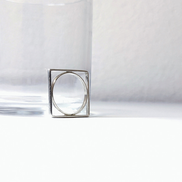 【受注制作】Square & Circle リング（SV） 1枚目の画像