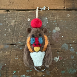 オリジナル フラミンゴ キーホルダー 1点 編みぐるみ ハンドメイド
