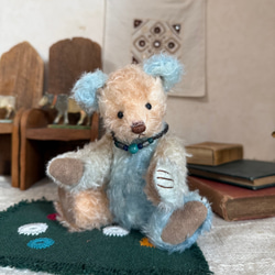 手染めモヘアのテディベア 1枚目の画像