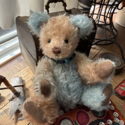 手染めモヘアのテディベア 4枚目の画像