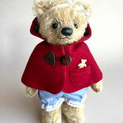 テディベアのお洋服【Lサイズ】 手編みのセーター(サーモンピンク