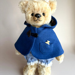 テディベアのお洋服【Lサイズ】 編み込み手編みのセーター(生成