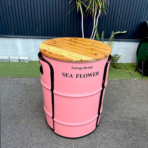 ドラム缶リメイクテーブルセット　無垢材仕様 ドラム缶リメイクテーブルセット 無垢材仕様