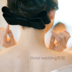 シルク100%のオリジナル3段リボンボンネ ヘッドドレス（ウェディング