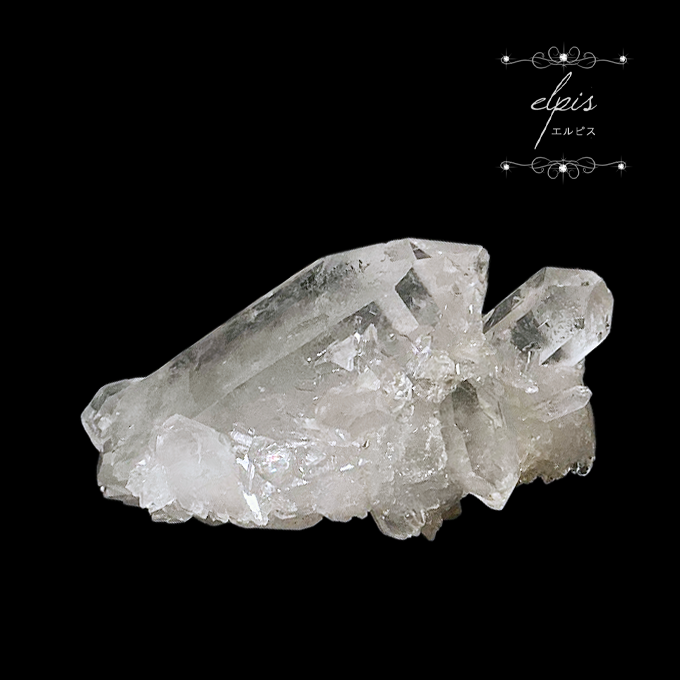 氷の彫刻のようなアイシーな輝き⭐ブラジル産水晶クラスター【１９８ｇ】