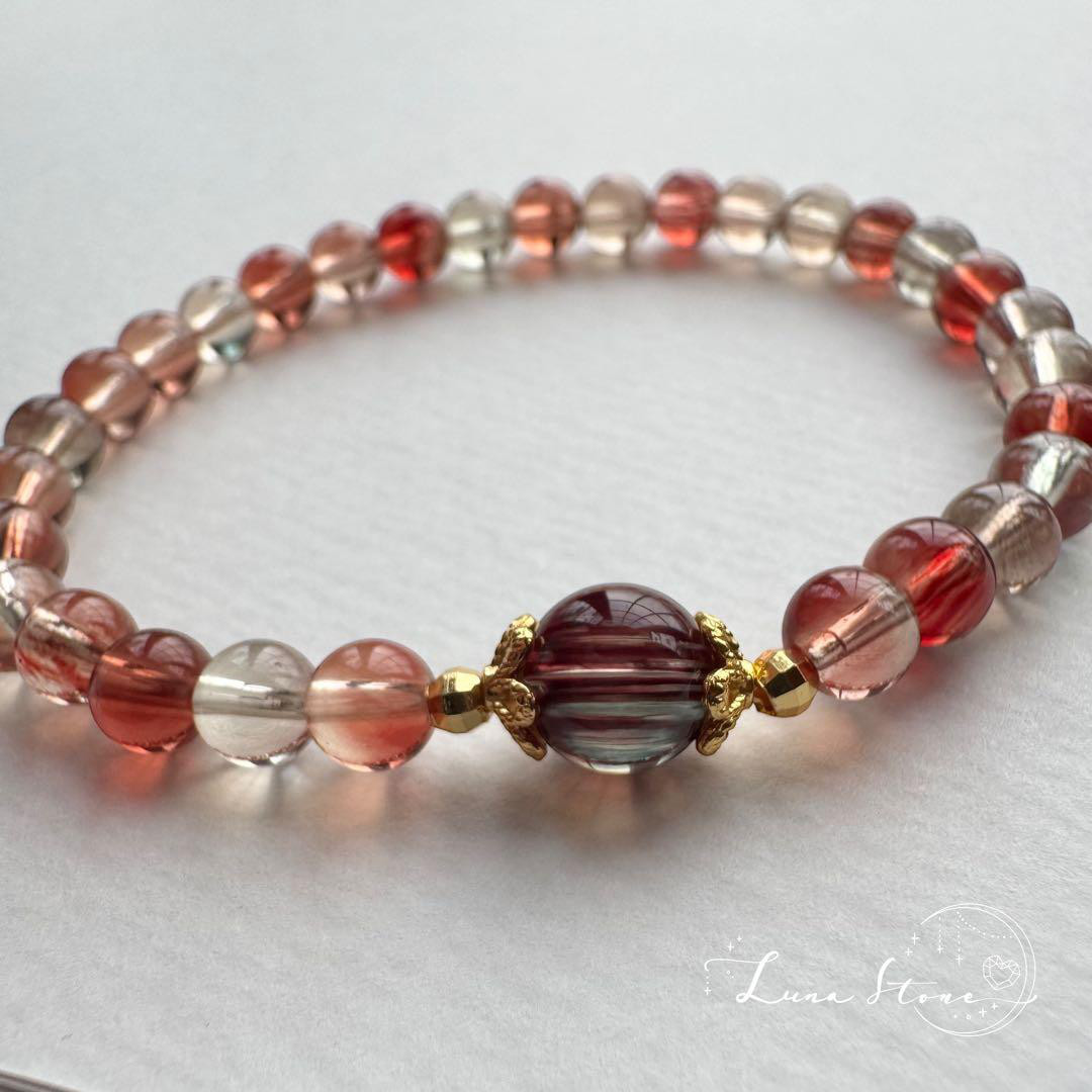 ⭐︎再販デザイン【ハイクオリティ アンデシン】光で変わる幻想的な彩り 天然石 ブレスレット