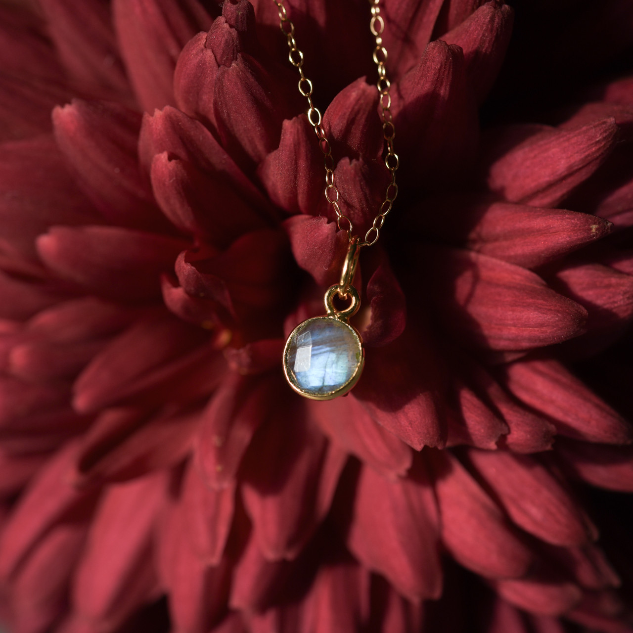 ラブラドライトの天然石ネックレス（Silver925／14kgf） アクセサリー [No.254]