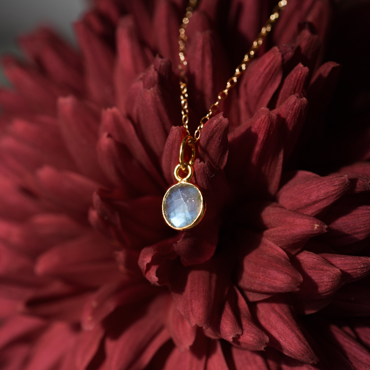 ラブラドライトの天然石ネックレス（Silver925／14kgf） アクセサリー [No.254]