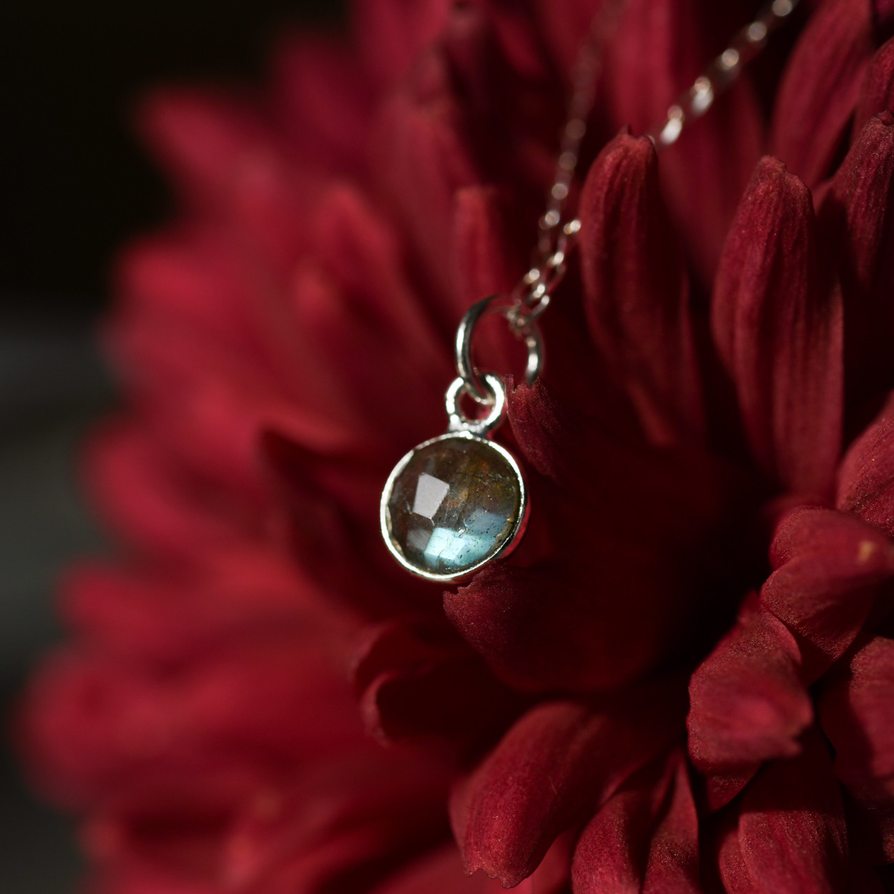 ラブラドライトの天然石ネックレス（Silver925／14kgf） アクセサリー [No.254]