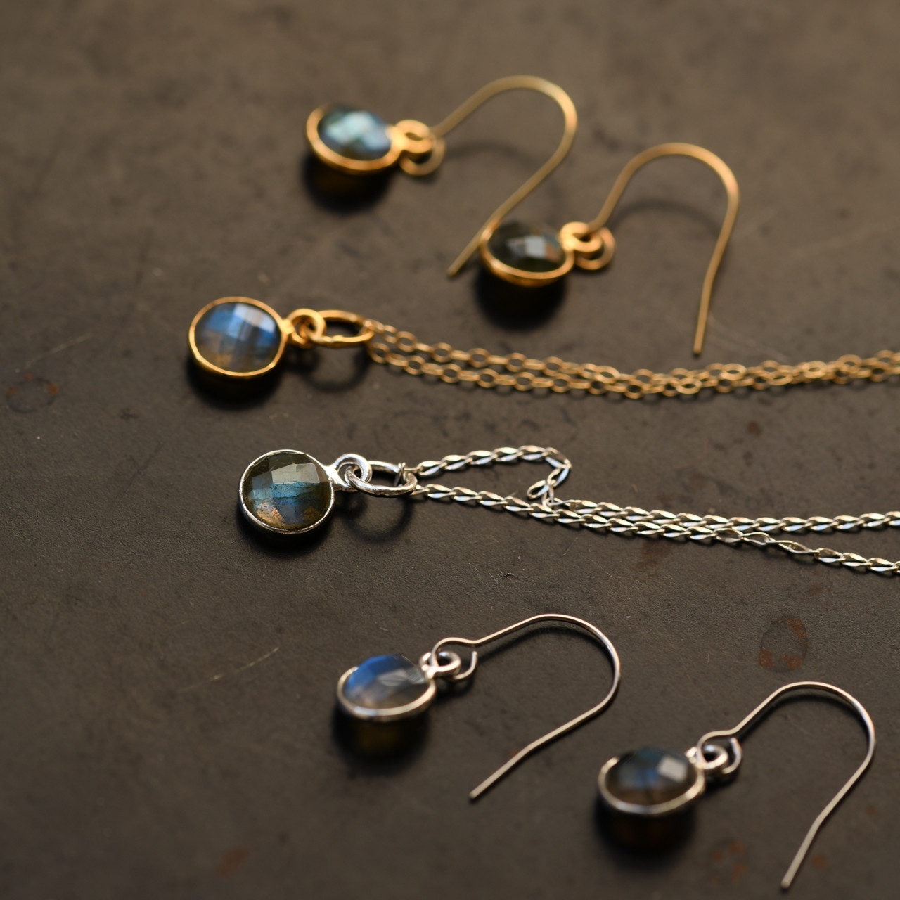 ラブラドライトの天然石ネックレス（Silver925／14kgf） アクセサリー [No.254]