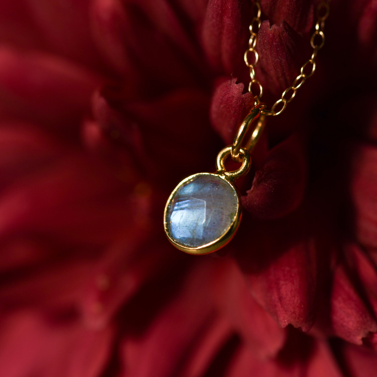 ラブラドライトの天然石ネックレス（Silver925／14kgf） アクセサリー [No.254]