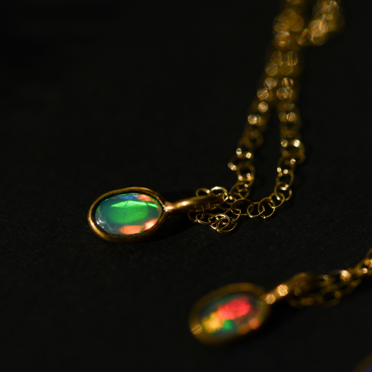 高品質オパールの天然石14kgfネックレス アクセサリー [No.255]