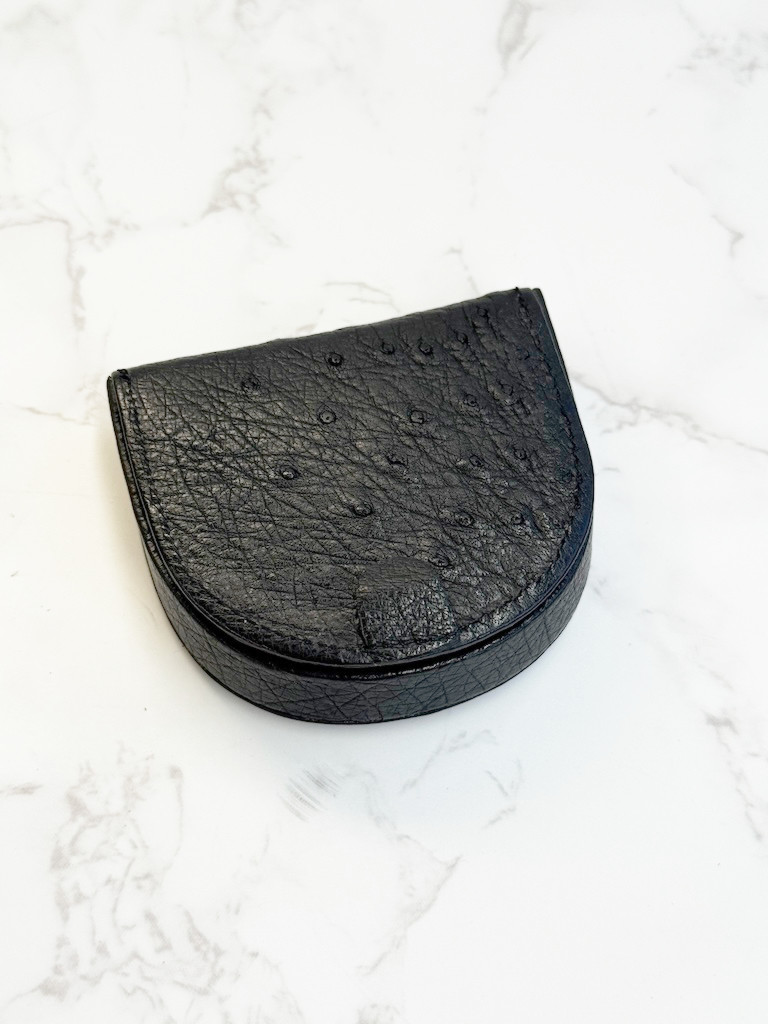 日本製　上質　クライン・カルー　オーストリッチ　コインケース　馬蹄型　ダチョウ革　小銭入れ　エキゾチックレザー