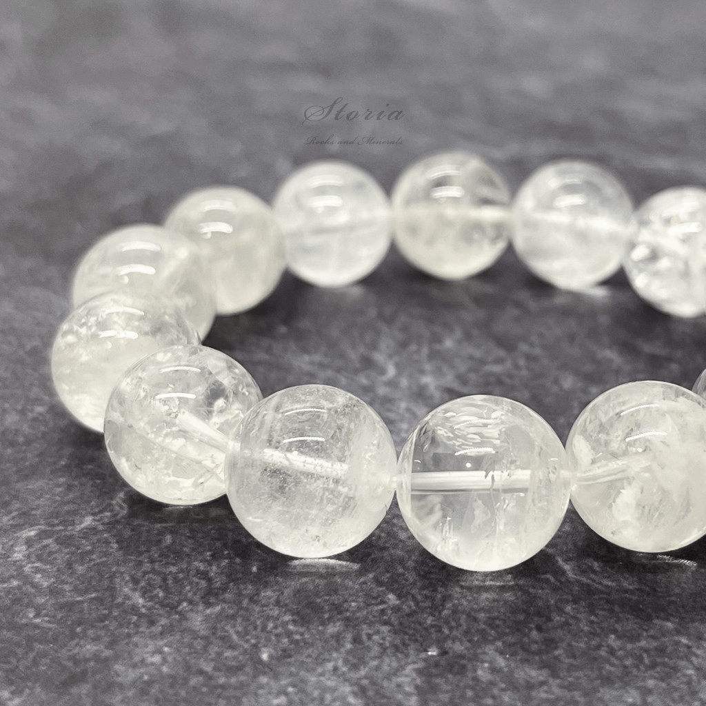 【一点もの】15mm マニハール産 ヒマラヤ水晶 ブレスレット【国内加工】