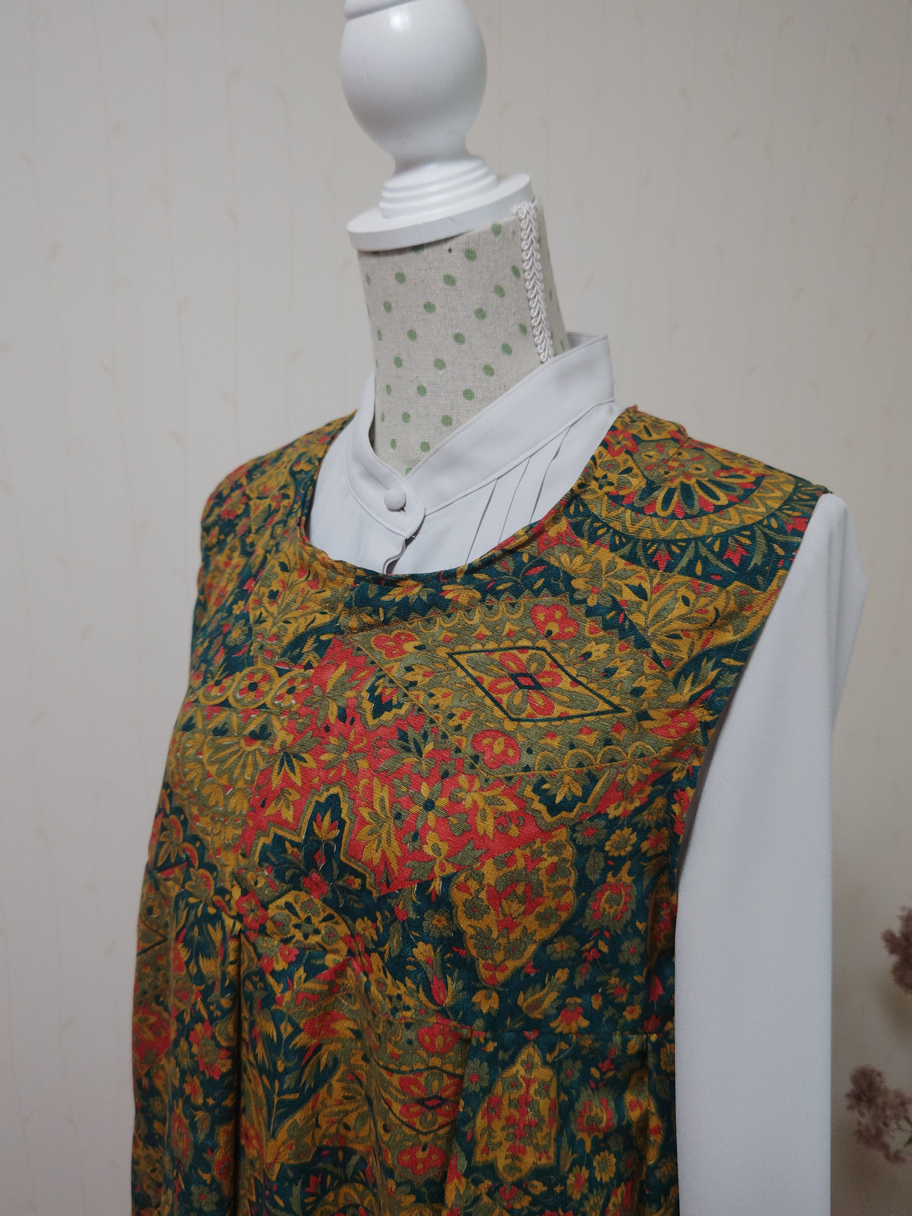 着物リメイク　オリエンタル柄ワンピース