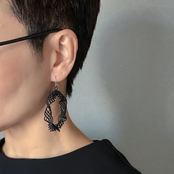 クランツ　ピアス・イヤリング　黒 9枚目の画像