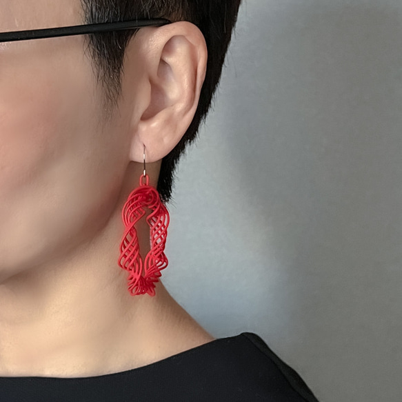 クランツ　ピアス・イヤリング　赤 8枚目の画像