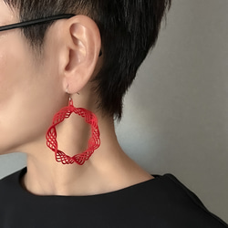 クランツ　ピアス・イヤリング　赤 6枚目の画像