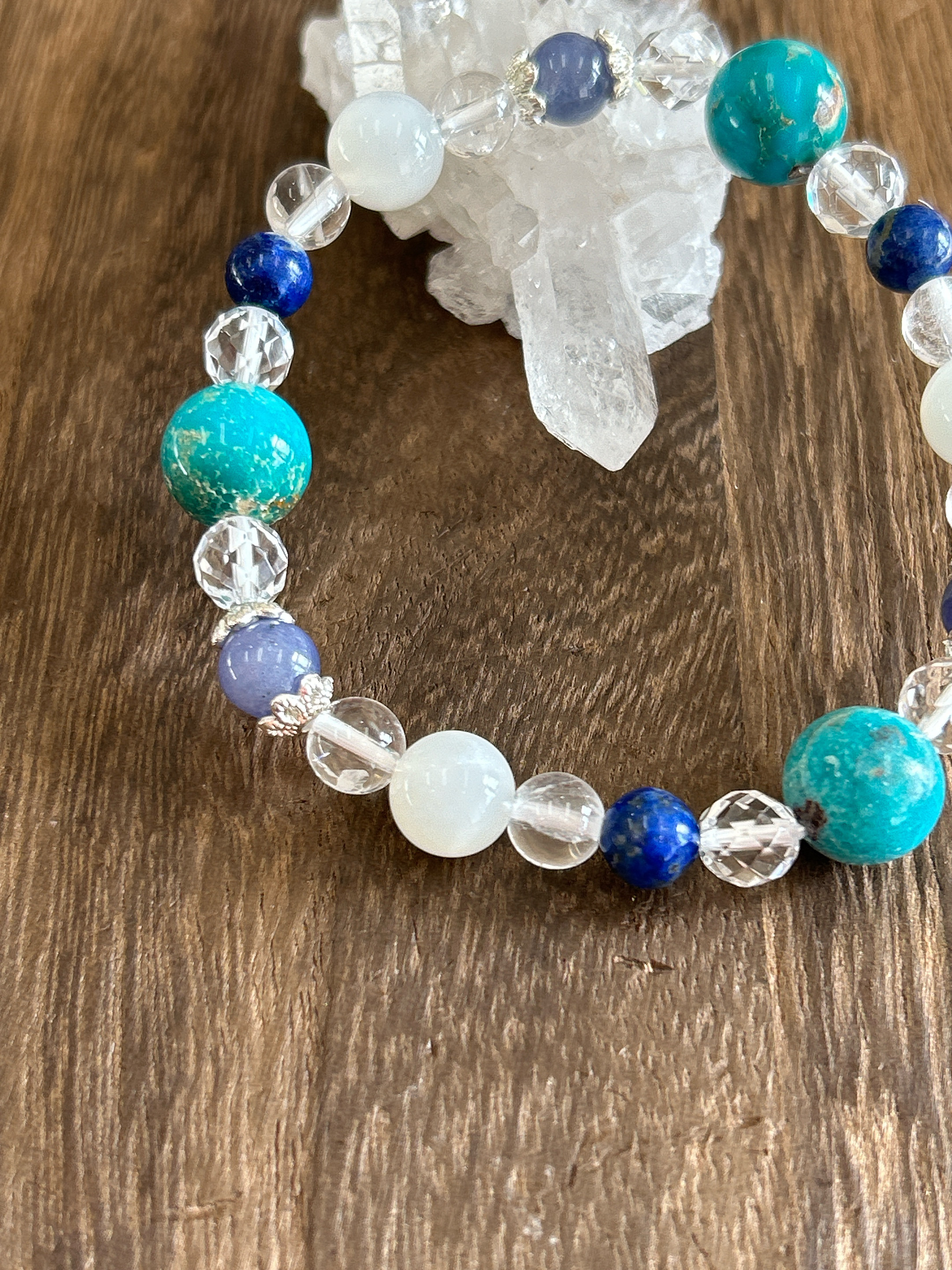 【ターコイズ♪12月誕生石】お守りブレスレット♪六芒星♪細身♪天然石ブレスレット♪送料無料♪