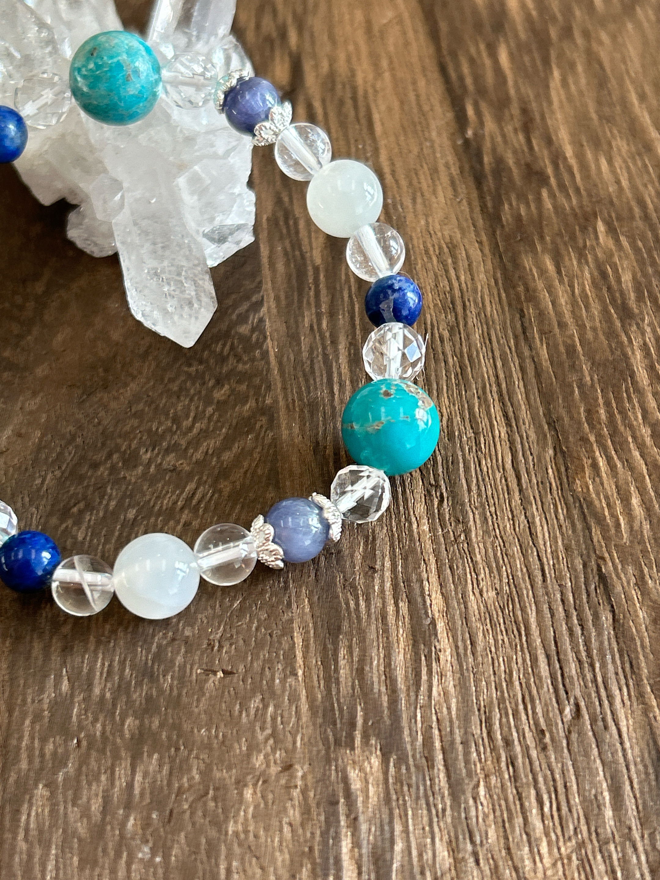 【ターコイズ♪12月誕生石】お守りブレスレット♪六芒星♪細身♪天然石ブレスレット♪送料無料♪