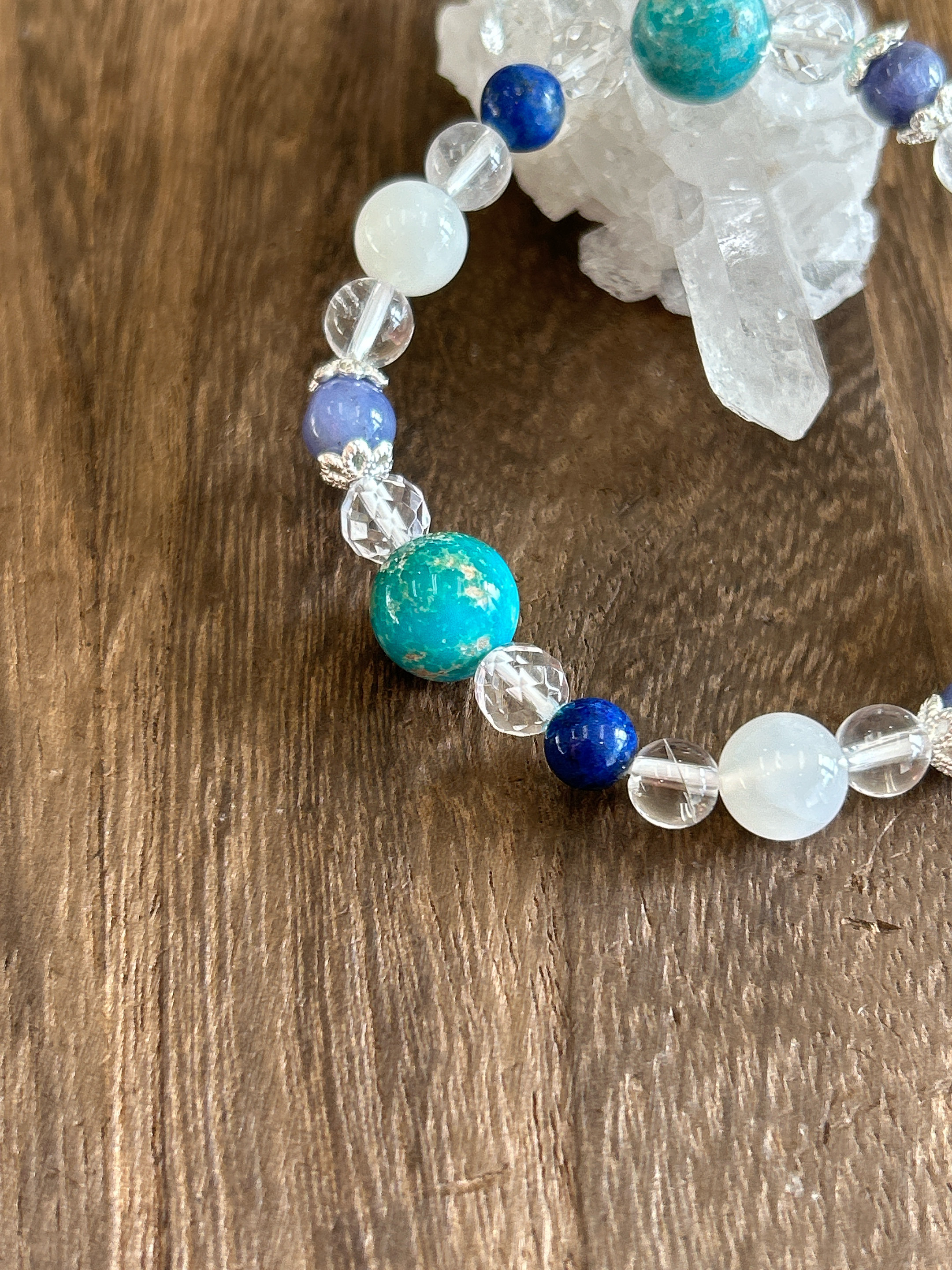 【ターコイズ♪12月誕生石】お守りブレスレット♪六芒星♪細身♪天然石ブレスレット♪送料無料♪