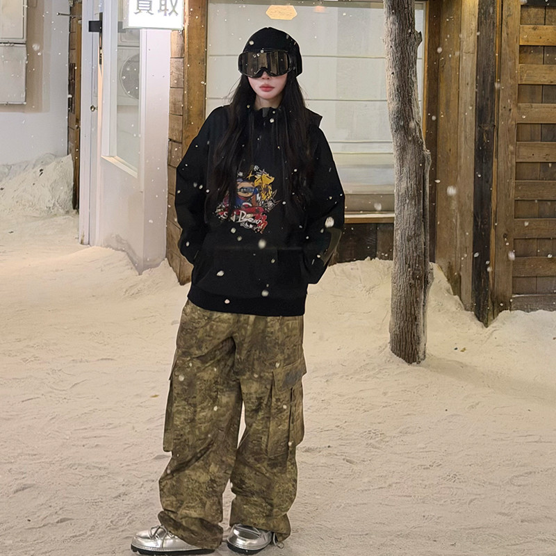 限定セール スノボウェア パンツ単品 迷彩 緑 裏起毛 スノボパンツ 3L メンズ レディース ズボン SK048