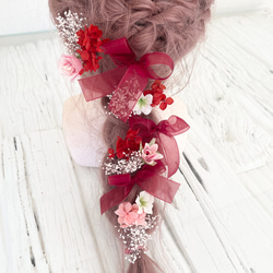 オール本物花 ブーケの様な髪飾り ヘッドドレス イエロー ヘッドドレス