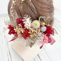 オール本物花 ブーケの様な髪飾り ヘッドドレス イエロー ヘッドドレス