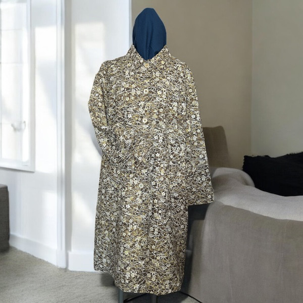 小紋着物リメイクコート【松竹梅柄】