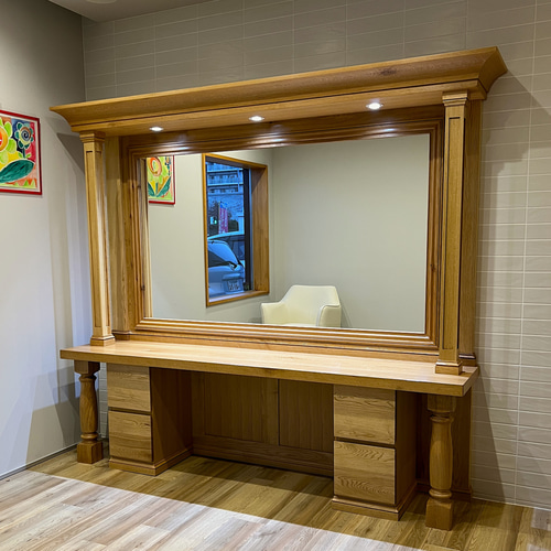 【Ku中古】美容室両面鏡セット面 木製アンティーク 1台 その2 楽天市場】【在庫処分SALE】 セット面 ドレッサー 両面 幅80×奥行60×高