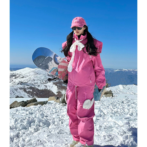 わー様スノーボードウェアセット（ジャケット・パンツ） 25-26 スノボウェア 上下セット 兎耳 可愛い 撥水 3L メンズ