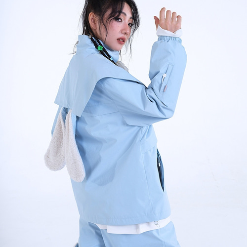 25-26 スノボウェア 上下セット 兎耳 可愛い 撥水 3L メンズ