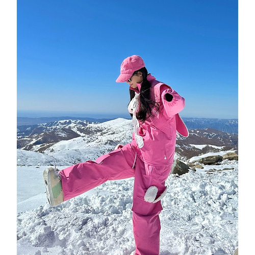 25-26 スノボウェア 上下セット 兎耳 可愛い 撥水 3L メンズ