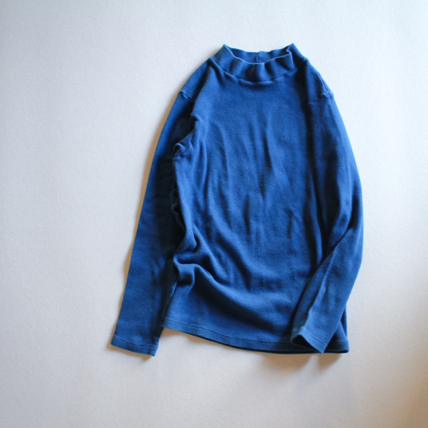 肉厚テレコニットtops／群青色