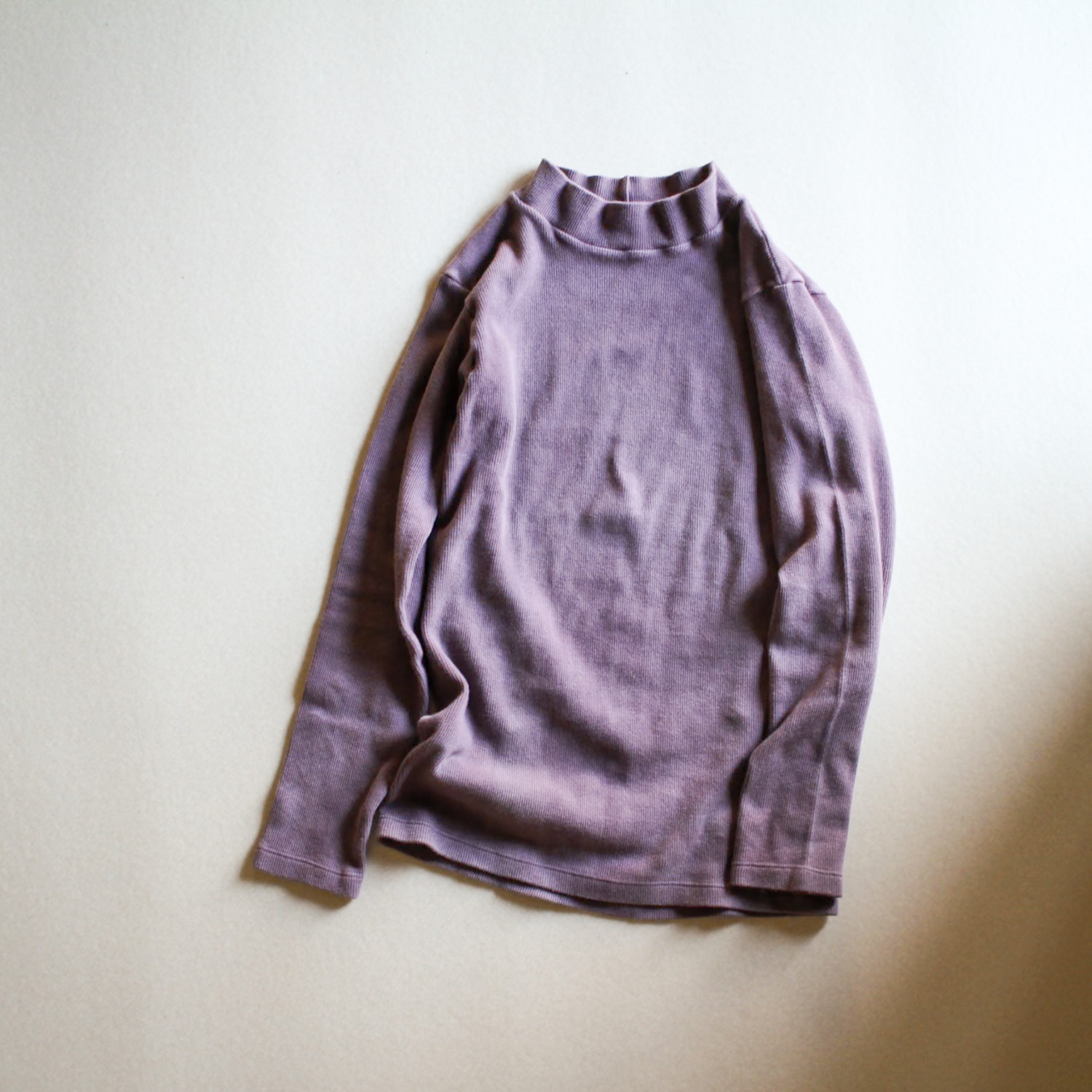 肉厚テレコニットtops／紅藤色