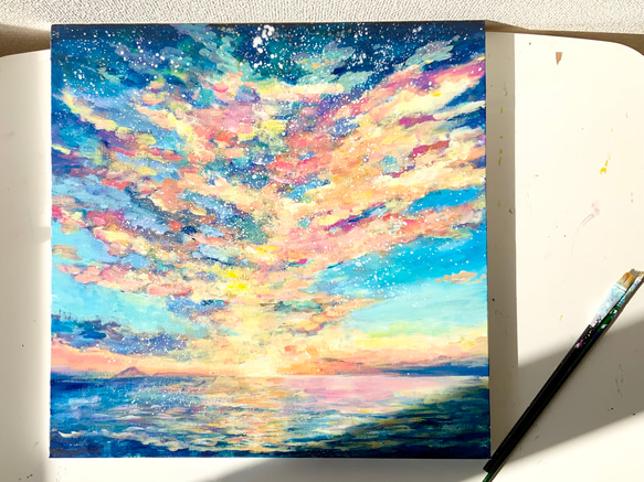 【錦江町の空と海の絵】　鹿児島県錦江町　海との暮らし、あおのクラフトマルシェ『あお』の作品 5枚目の画像