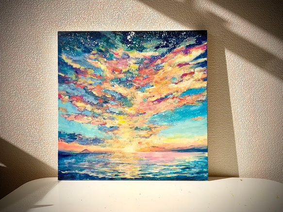 【錦江町の空と海の絵】　鹿児島県錦江町　海との暮らし、あおのクラフトマルシェ『あお』の作品 1枚目の画像
