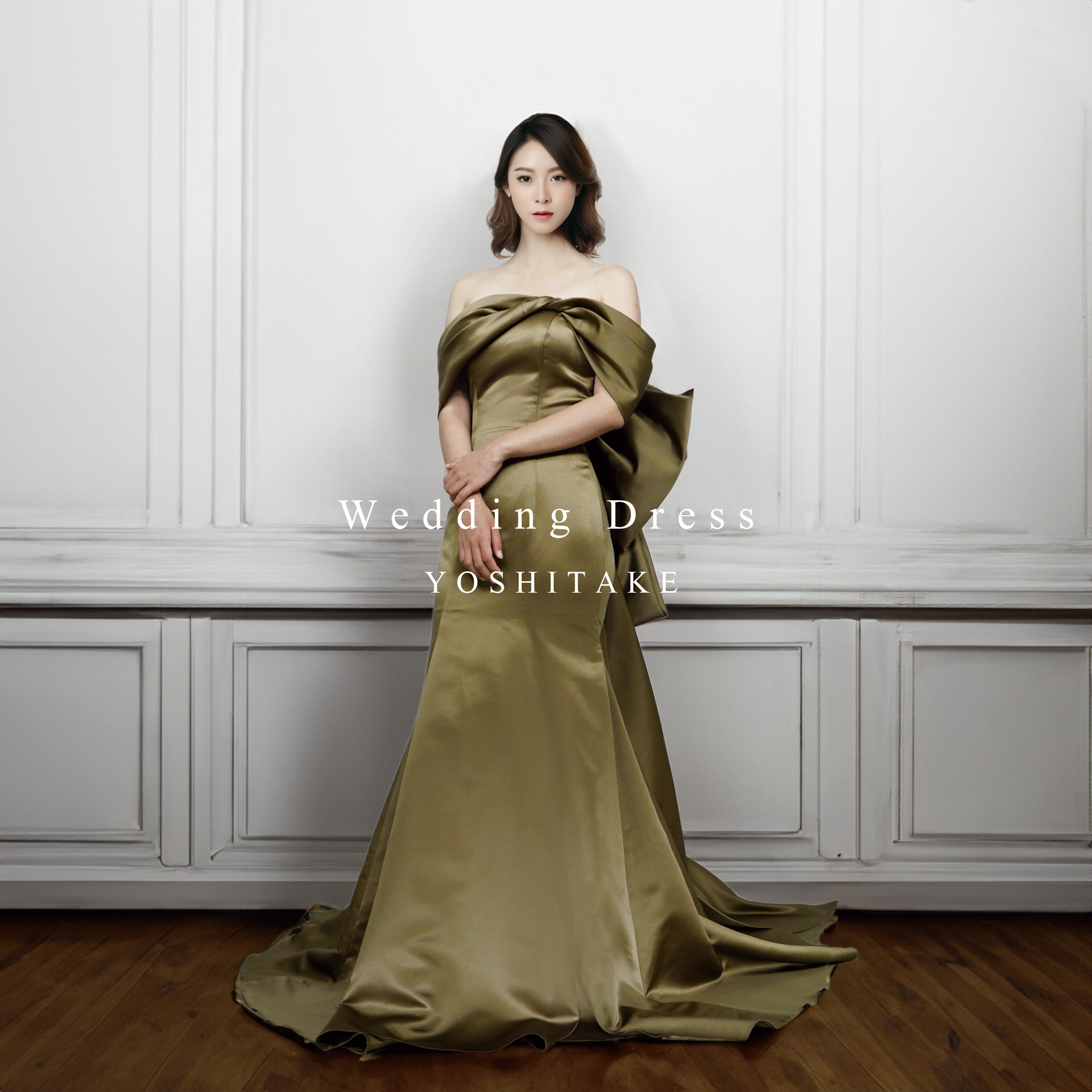 【オーダー制作】ウエディングドレス.ブラウン.カラードレス.オフショル.マーメイド.Y2720