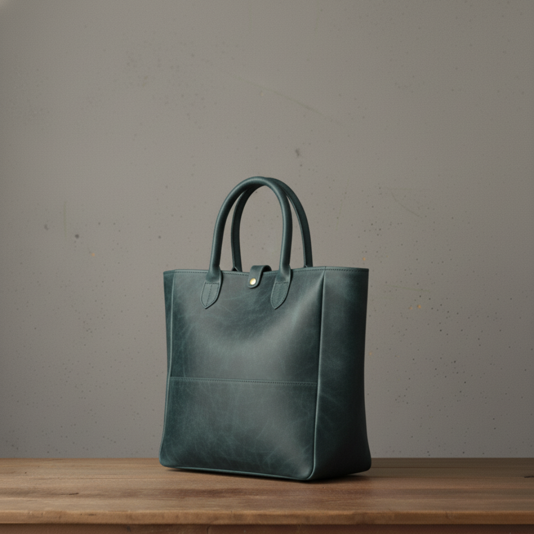 イタリアンレザートート｜プルアップの艶を愉しむバケッタ製法｜A4収納・自立型（36×36×12cm）｜ストラップ追加可