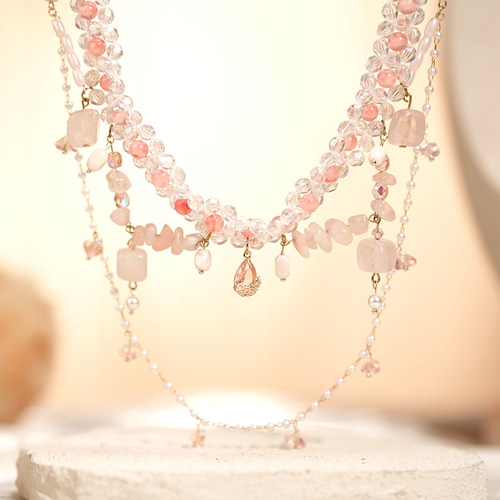 限定一点もの】ヴェルサイユの薔薇 ローズクォーツとペルシャジェイド