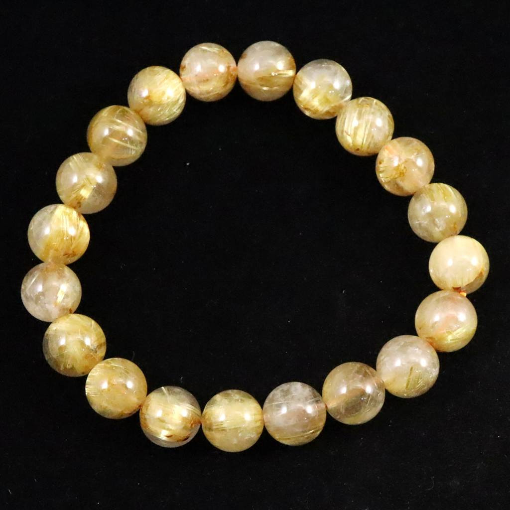 ゴールドルチルクォーツ AAAA 9.5mmブレスレット 25.7g #10805 12,320円