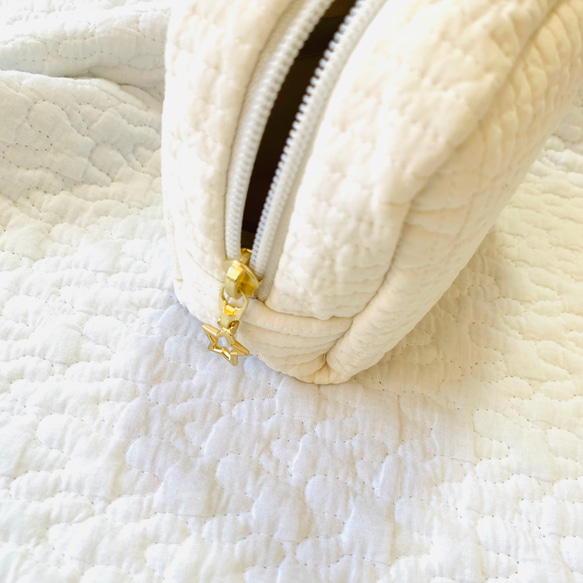 綺羅星　選べる 両開きポーチ　H10.5W13D5.5 ヌビ　コスメポーチ　サニタリーポーチ　イブル 星　刺繍　 3枚目の画像