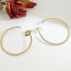 K18ビーズラインフープピアス 即発送可 20251204-99 2枚目の画像