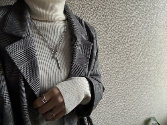 ーrain drop necklaceー　サージカルステンレス　チェーンネックレス　レイヤードネックレス　 10枚目の画像