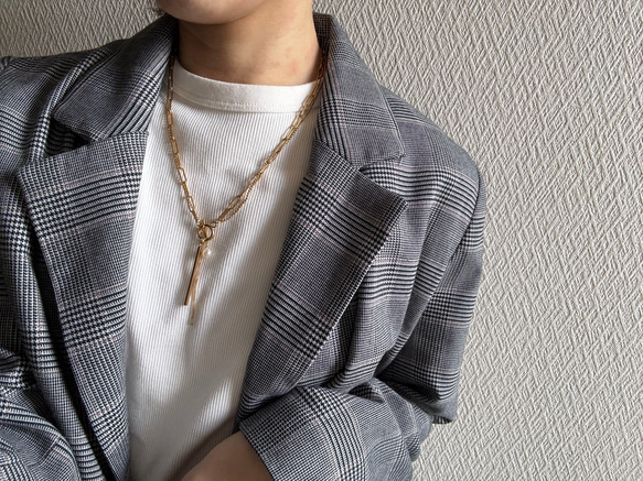 ーrain drop necklaceー　サージカルステンレス　チェーンネックレス　レイヤードネックレス　 15枚目の画像