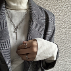 ーrain drop necklaceー　サージカルステンレス　チェーンネックレス　レイヤードネックレス　 2枚目の画像